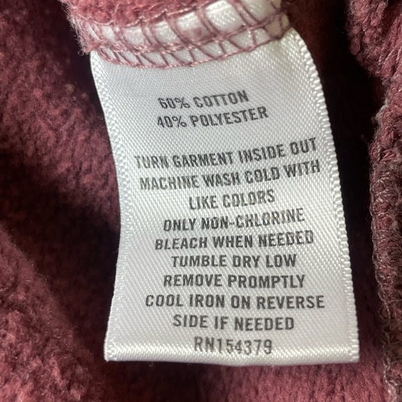 Aeropostale Women’s Small Maroon Puff Sleeve Crop Top Boho Cottagecore Hoodie - Picture 4 of 7